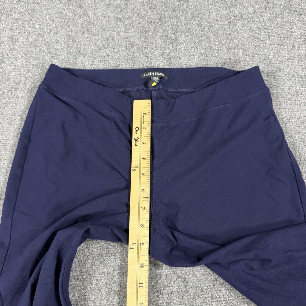 Eileen Fisher Viscose Knit Pants Womens Small Navy Blue Stretch Pull On - Picture 7 of 7
